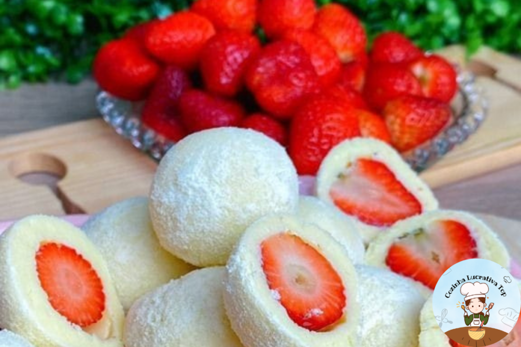 Brigadeiro de Leite Ninho Recheado com Morango