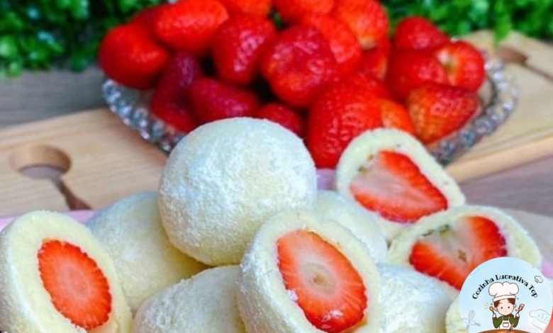 Brigadeiro de Leite Ninho Recheado com Morango